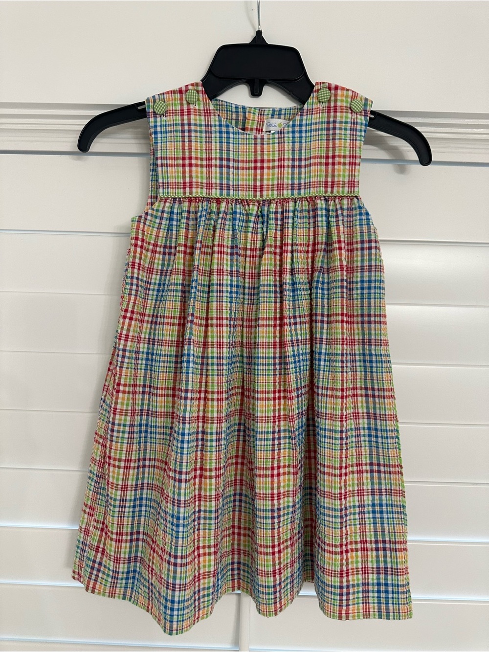 Toddler 4t Petit Pomme gingham plaid dress